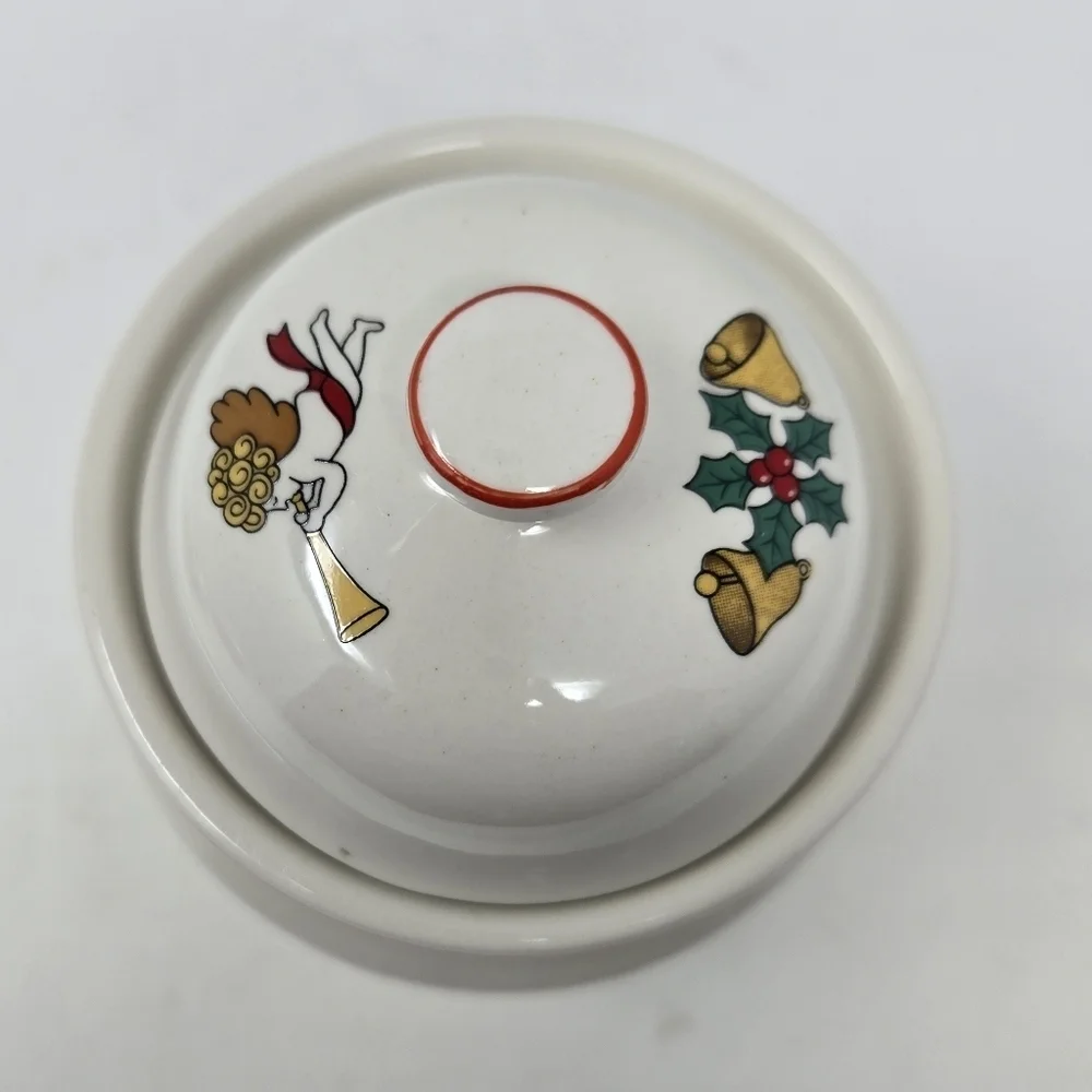 JAMESTOWN CHINA THE JOY OF CHRISTMAS 3 PIECE SET CREAM SUGAR CANISTER HOLIDAY
